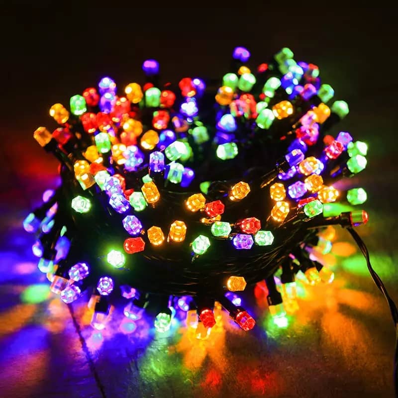 7m) 50 LED's Deko Lichterkette mit Fernbedienung Bunt