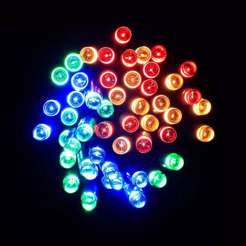 7m) 50 LED's Deko Lichterkette mit Fernbedienung Bunt