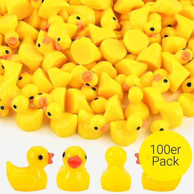 120 Stück Mini Enten 6 Farben - Harz Figuren Für DIY & Deko