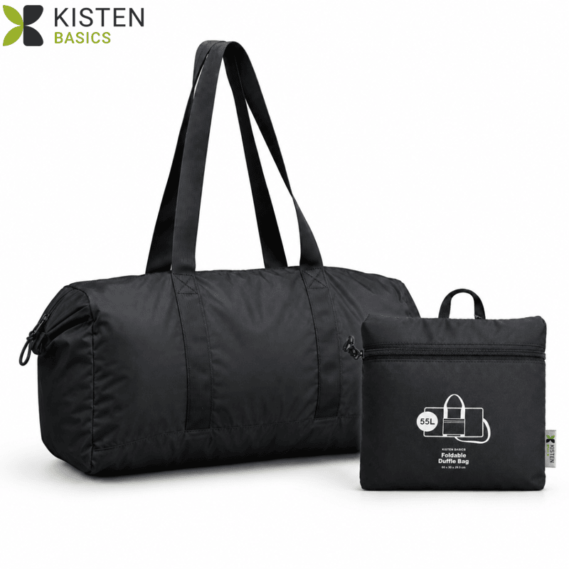 Kisten Basics Faltbare Reisetasche 55L in Schwarz