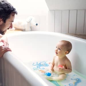 Lnond Baby-Badematte Mit Wal-Motiv – Rutschfest, 101,6 X 40,6 Cm, Mit Saugnäpfen & Abflusslöchern