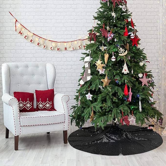 Ø90cm Christmas Weihnachtsbaum Unterlage Schwarz
