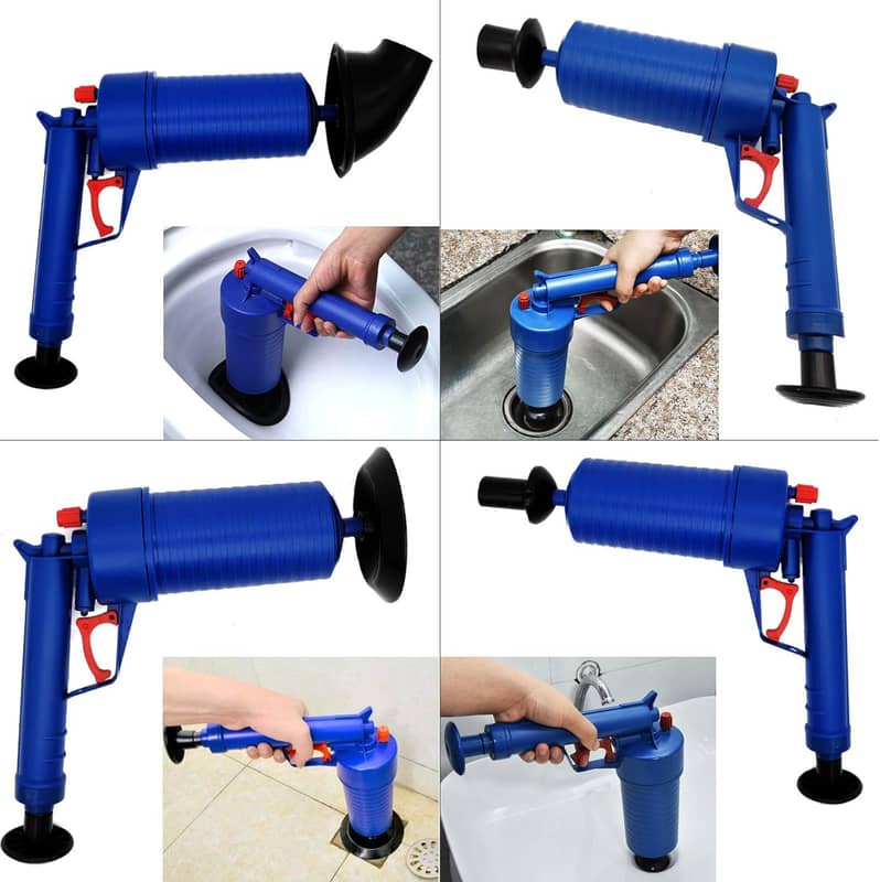 Abflussreiniger-Pumpe Mit Druckluft – Rohrreiniger Für Verstopfte Toilette, Dusche, Spüle, Mechanisch Ohne Chemie