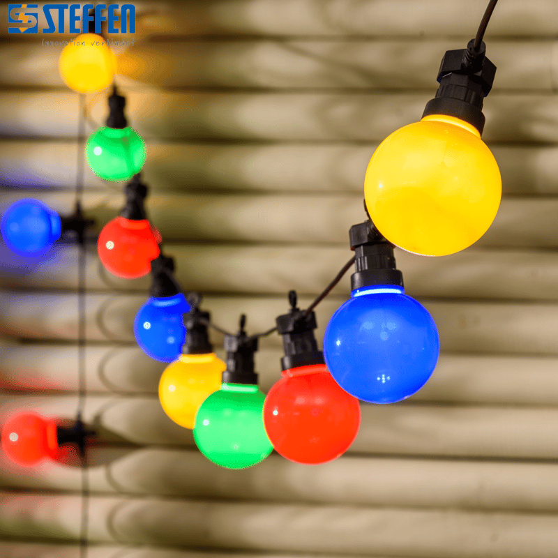 Steffen 10.5m GardenLine LED Party Lichterkette Bunt