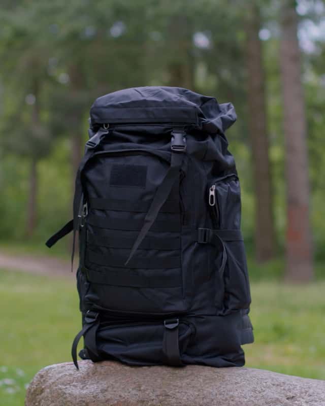 75L Outdoor Camping Rucksack Wasserfest Schwarz