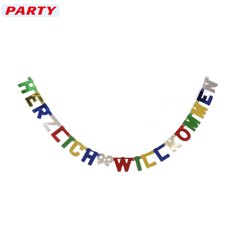 Herzlich Willkommen Girlande Party Deko Accessoire