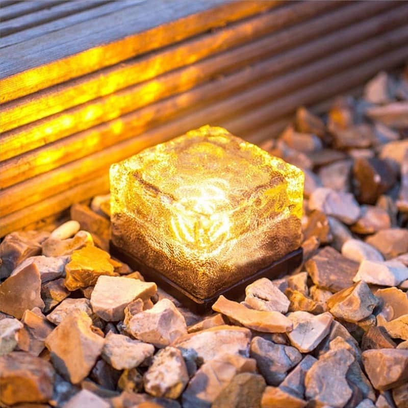 10x5cm 4 LED's Solar Glas Lampe Outdoor Gartenleuchte