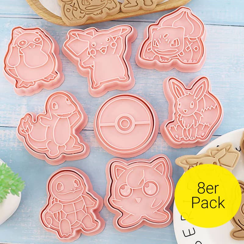 8er Set) Kunststoff Keksausstechform Pokémon 1