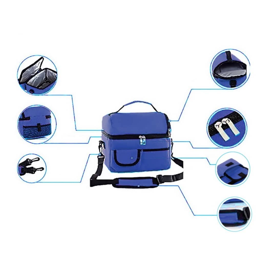 Thermo-Lunchtasche Für Damen & Herren – Isolierte Picknicktasche Mit Netztasche, Perfekt Für Die Arbeit