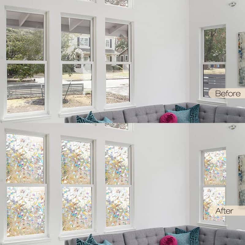 90x200cm 3D Fensterfolie Regenbogen Effekt Statisch