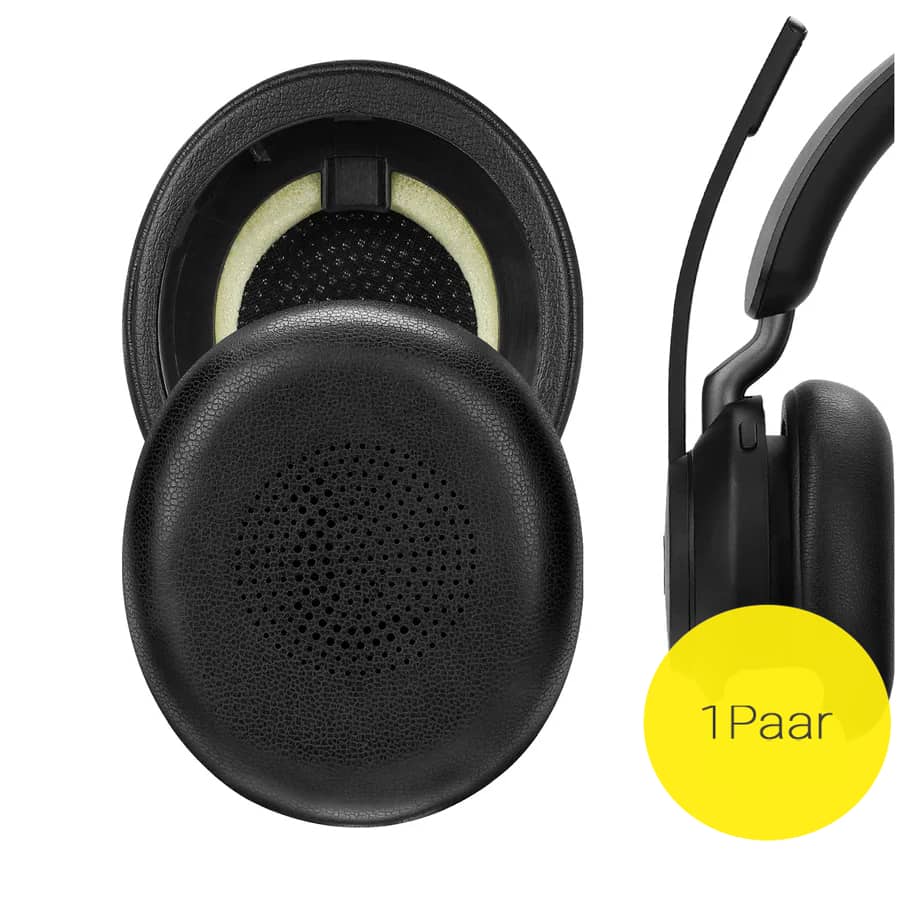 Coussinets D'oreille Remplacement Pour Jabra Elite 45h - Mousse Mémoire, Cuir Protéiné, Couleur Beige