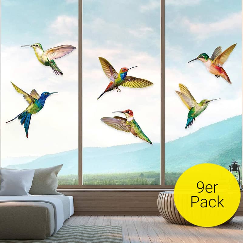 5x Kolibri-Vinyl-Aufkleber – Bunte Vogel-Blumen-Serie, 15,5x14,8 Cm, Wasserfest, Reflektierend, Für Auto, LKW, Laptop
