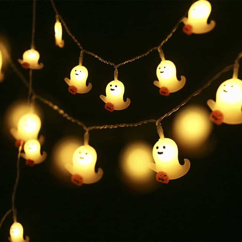 GoldRock Lichterkette Halloween - 3m Mit 20 LED Mumie Geist Katze Kürbis