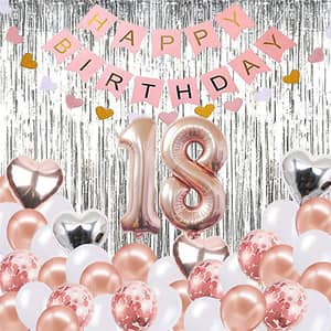 PARTY DISCOUNT 18. Geburtstag Vorhang – 6x2 M Girlande Mit Zahlen, Bunte Deko Für Geburtstagsparty