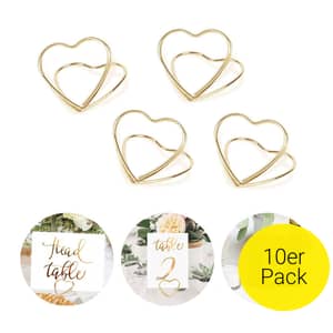 10 Tischkarten In Herzform – Gold, Für Hochzeiten, Geburtstage & Partys, 12x9 Cm
