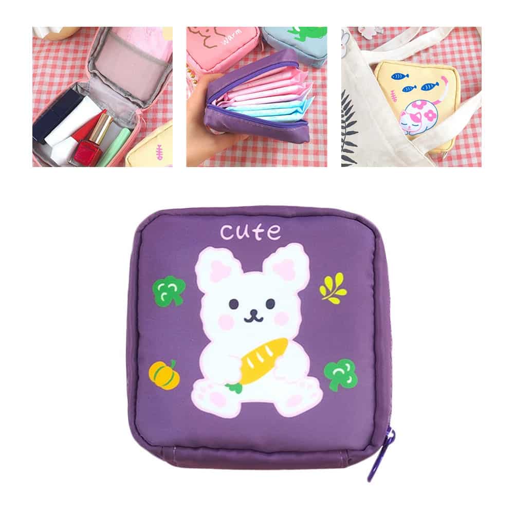 10x10x4cm Hygiene Tasche Handtaschen Necessaire Lila