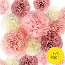 15 Stück Pompons Deko Grün Mit Girlande - Seidenpapier Dekoration Für Partys