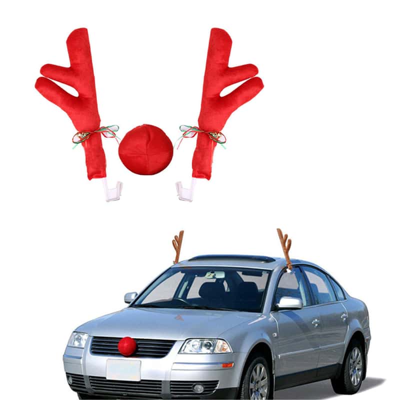 Weihnachten Rentier Geweih Auto Dekoration Kit Party Zubehör für