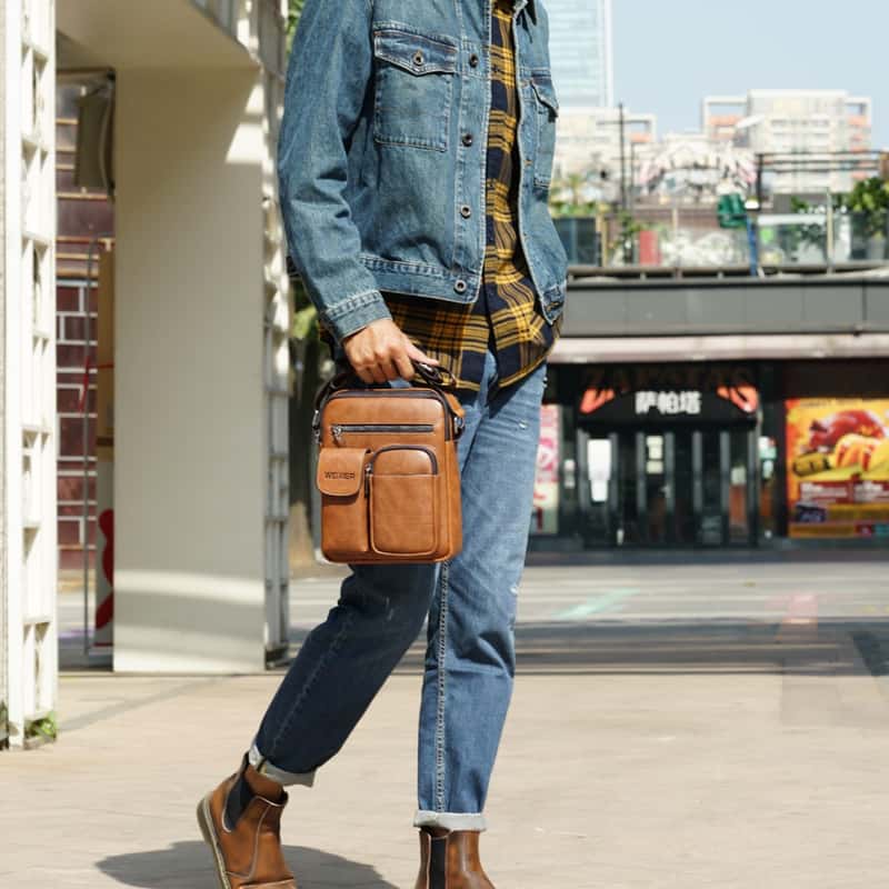 26x20x11cm Herren Umh ngetasche Crossbody Bag Braun