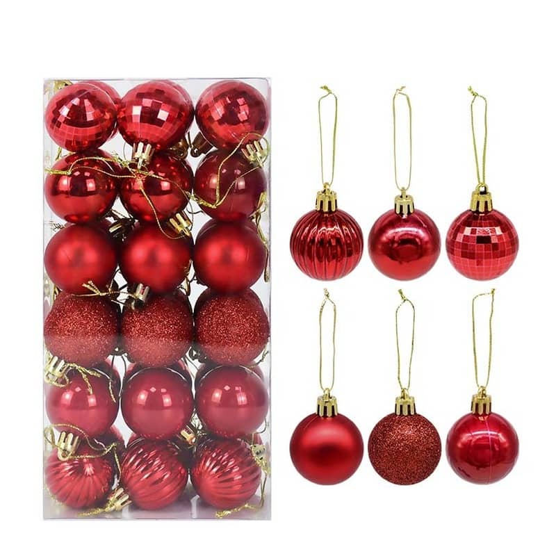 36er Set) Christbaum Kugeln Weihnachten