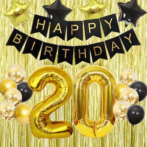 Goldene Party-Swirls Dekoration Für 30. Geburtstag – 20-teiliges Set Mit Wirbeln & Zahlen Für Decke & Raum