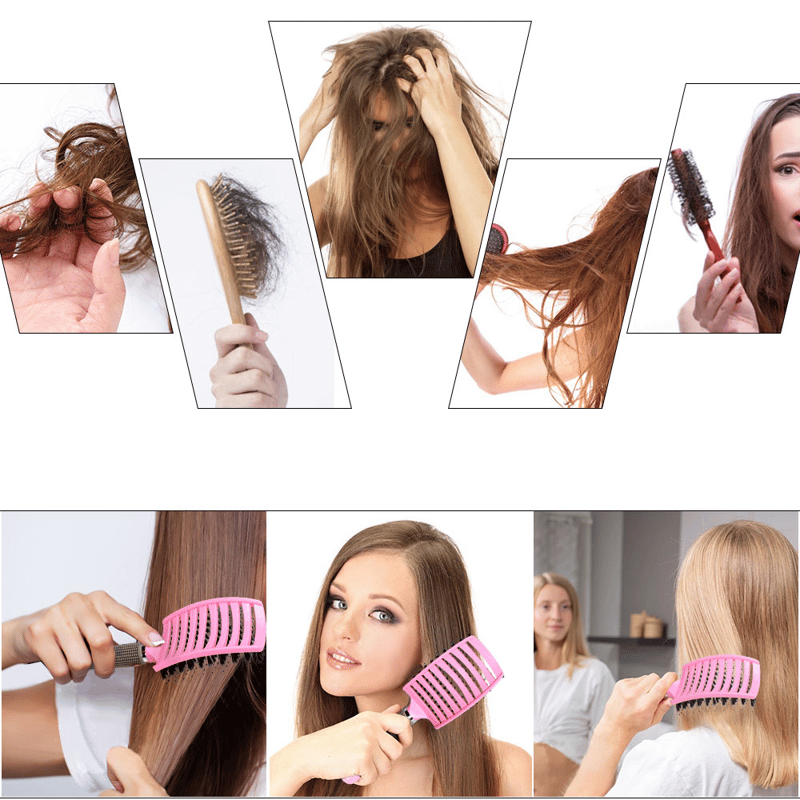 70mm) Locken Styling Kopf Massage Haarbürste Schwarz