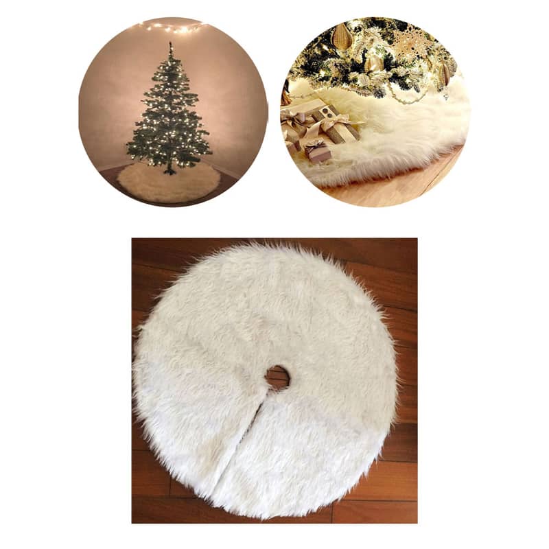 Ø75cm) Weihnachtsbaum Unterlage Plüsch Decke Weiss