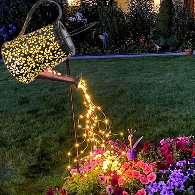 65-LED) Solar Outdoor Licht Giesskanne Warmweiss