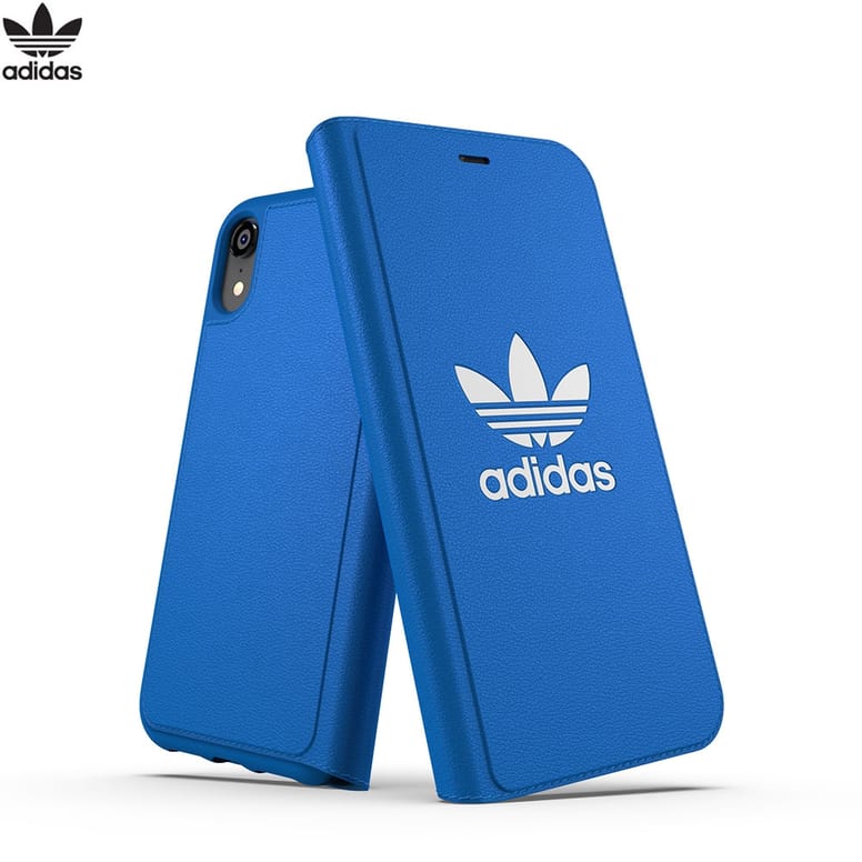 Adidas Iphone Xr Booklet Case Leder Tasche Blau