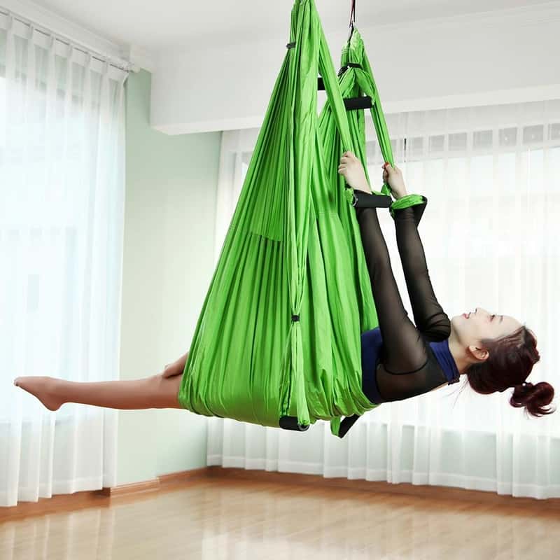 Einheitsgröße Aerea Hängematte für Asana Yoga gelb FFITNESS Altalena Amaca Fitness Schaukel Swing Gravity 