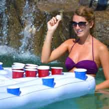 Aufblasbarer Bier Pong Tisch - Schwimmender Pool Tisch Mit Cup Haltern