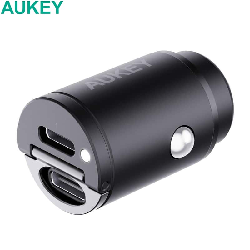 Aukey (30W) Dual USB C KFZ Auto Fast Charge Ladegerät