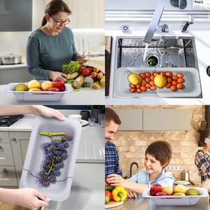 Angoily Siebkorb Satz 26cm Doppelschichtiger Edelstahl Abtropfkorb Für Obst Gemüse Und Reis Multifunktionales Küchensieb Mit Ablauflöchern Für Schnelles Abtropfen Bpa Frei Leicht Zu