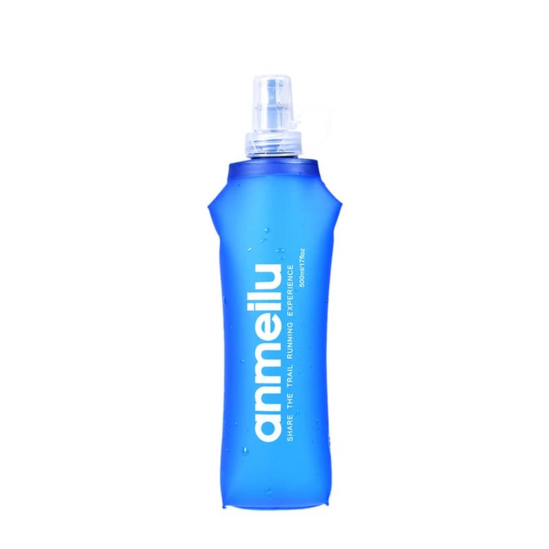 500ml) Trinkblase Faltbare Wasserbeutel Flasche Blau