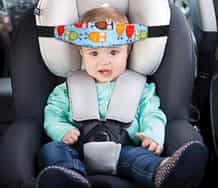 2x Kopfhalterung Kindersitz - Verstellbar Für Auto & Kinderwagen | Baumwolle Blau & Rosa