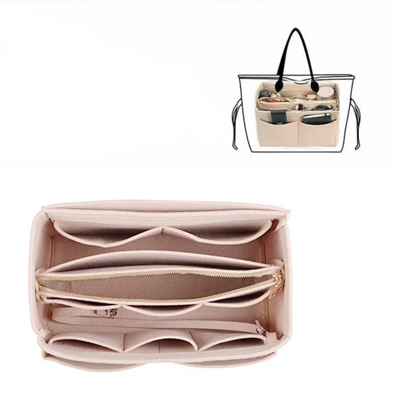 30x18cm Stoff Universal Handtaschen Organizer Beige