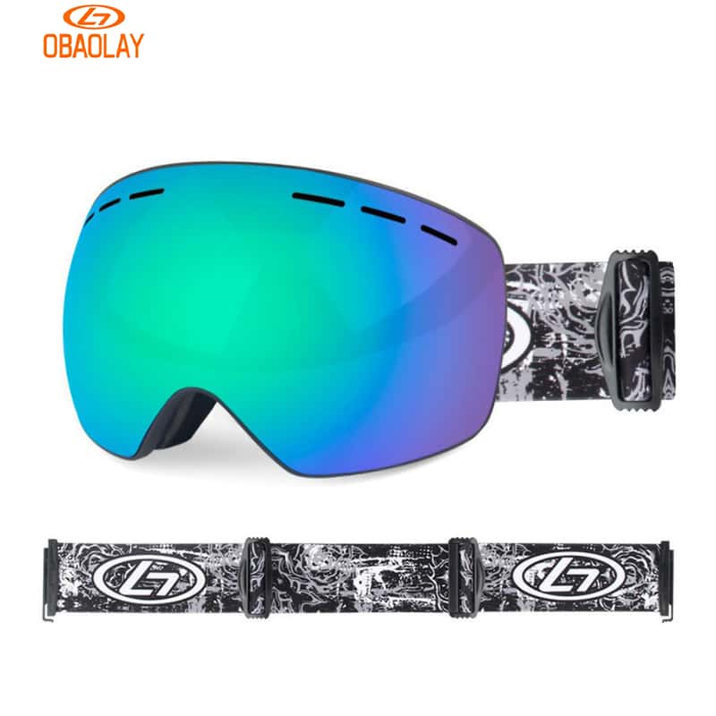 Obaolay Ski Sportbrille Slim Frame Schwarz Bunt