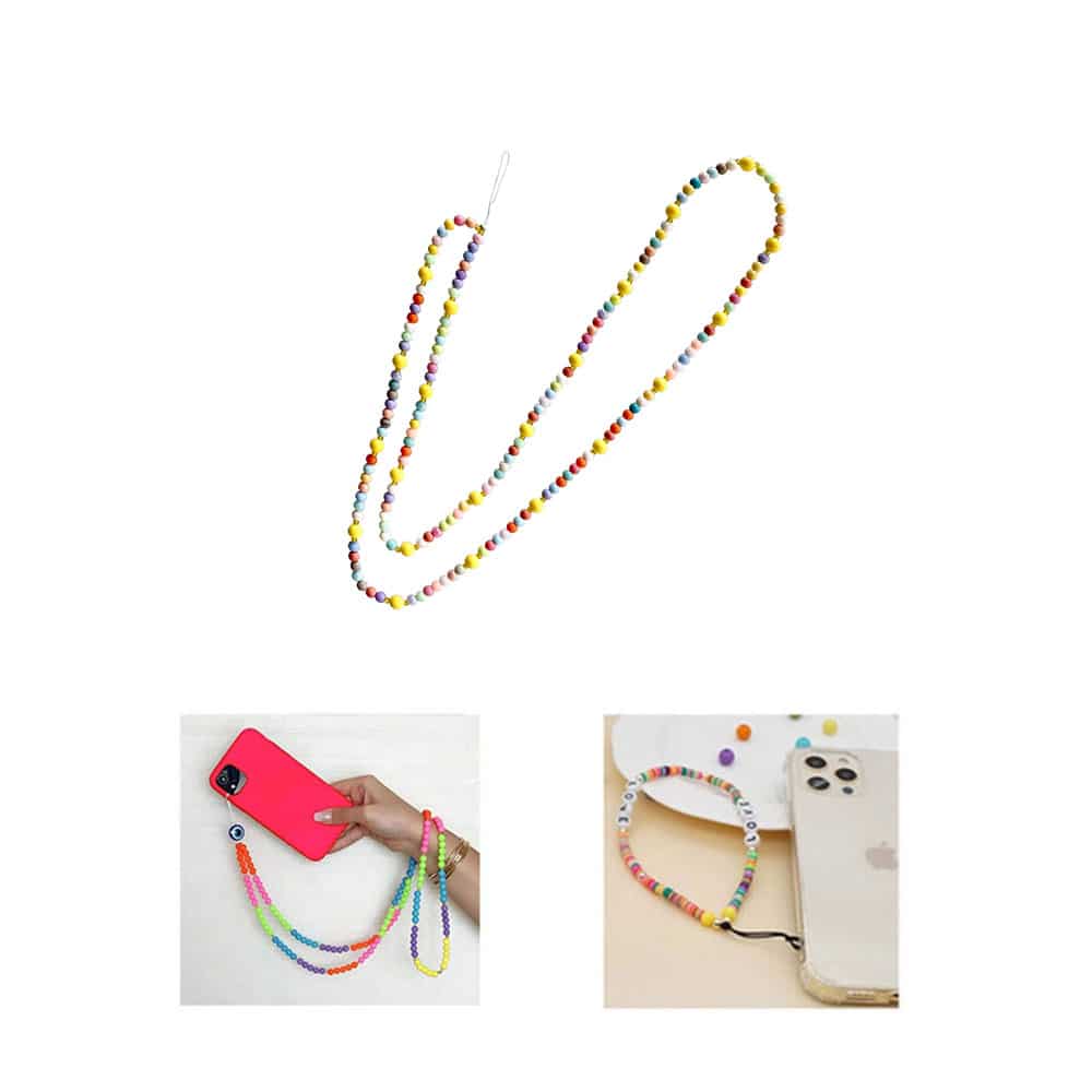 Chaîne Téléphone Portable Acrylique Colorée - 20cm - Porte-clés Et Bracelet - Accessoire Déco