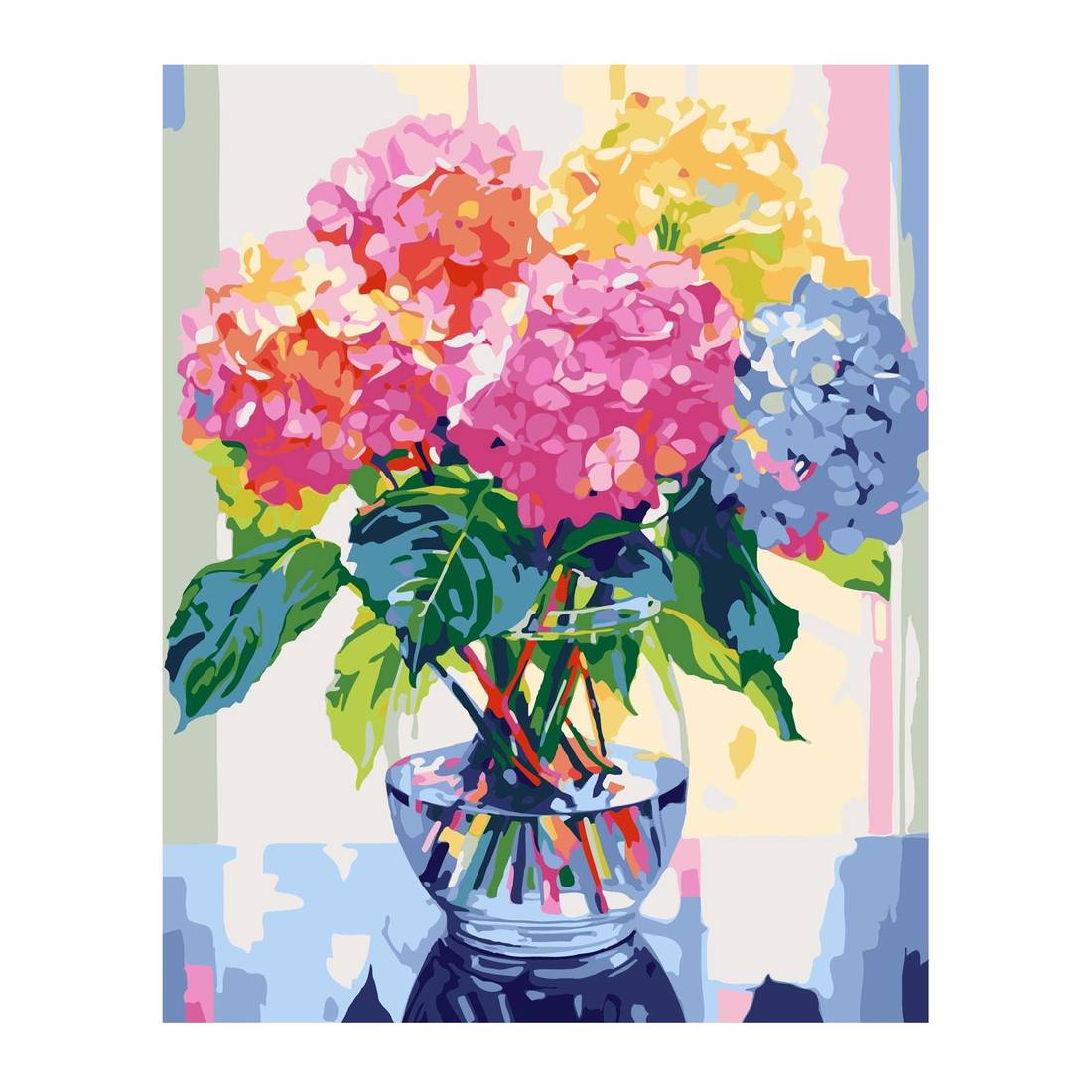 ABEUTY Malen Nach Zahlen – Katze Mit Blumen, 40x50 Cm, Inkl. Leinwand, Farben & Pinsel
