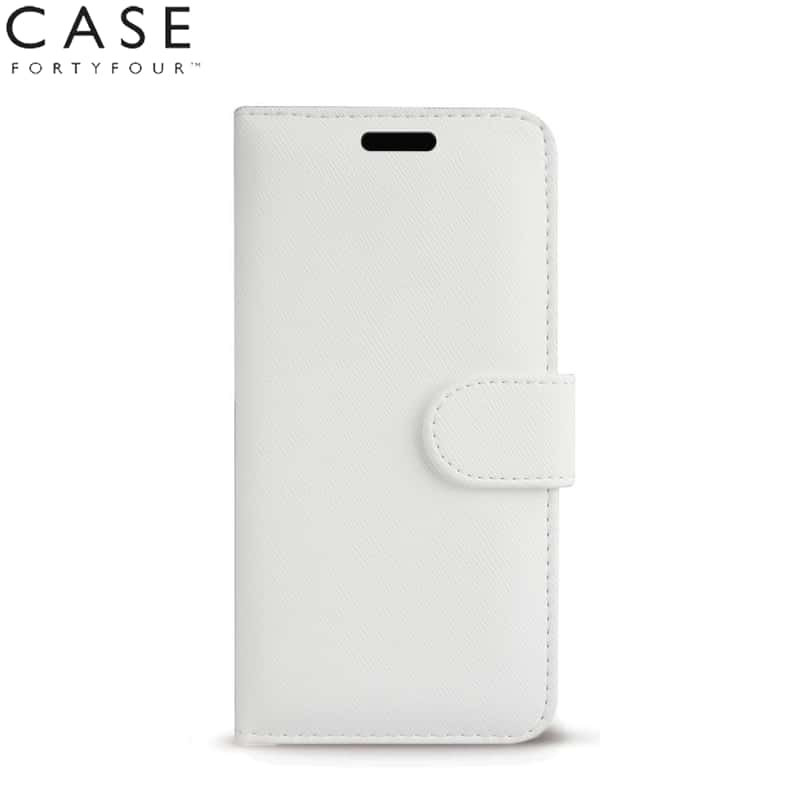 case fortyfour iphone 11 leder flipcover in weiss