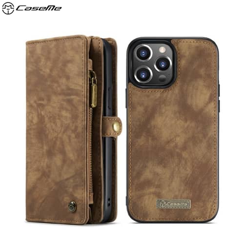 UEEBAI Handyhülle Für IPhone 13 Pro Max - PU Leder Mit Magnetverschluss, Kartenfächern & Handschlaufe (lila Blume)