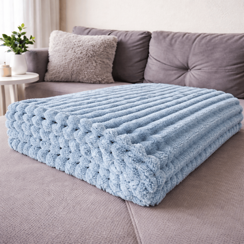 150x200cm) Weiche Fleece Kuschel Decke Graublau