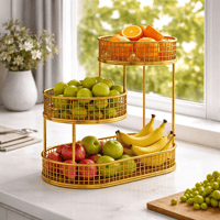 39x31.5cm Metall Obst Korb Home Deko Etagere Gold