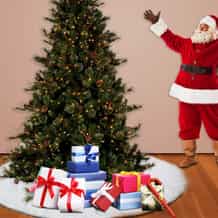 Weihnachtsbaum Decke 122cm Weiß - Tannenbaum Unterlage Mit Plüsch Strumpf