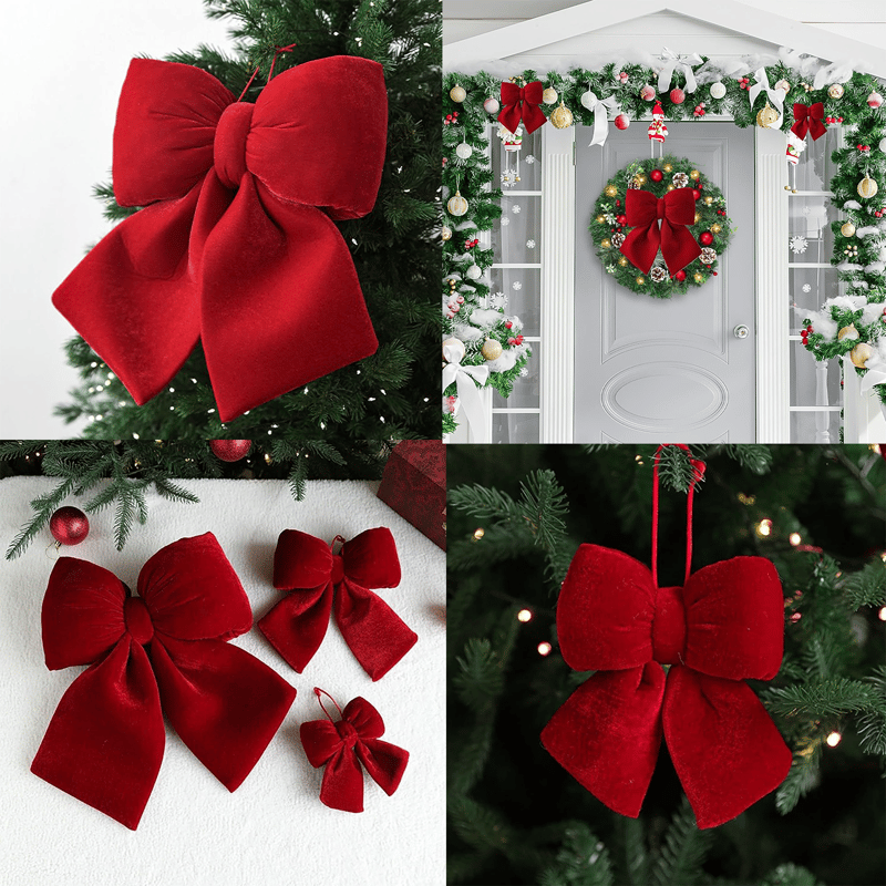 14x15cm) Samt Schleife Christbaum Schmuck Deko