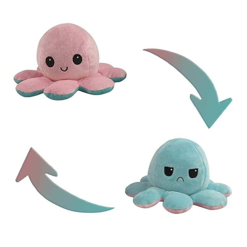 Xxl Doppelseitiger Mood Oktopus Pluschtier Rosa Blau