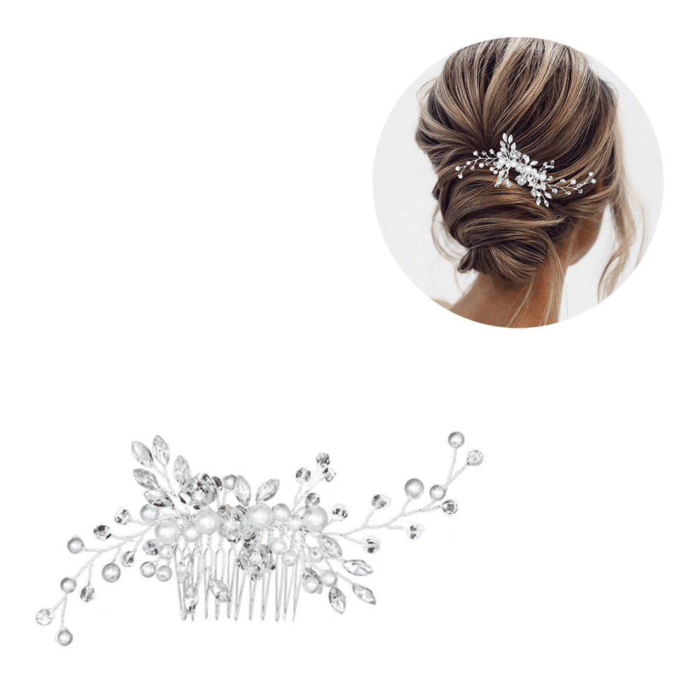BARTOSI Kristall-Haarspangen Aus Metall – Strass-Haarnadeln Für Hochzeit, Party & Abendkleid (Silber)