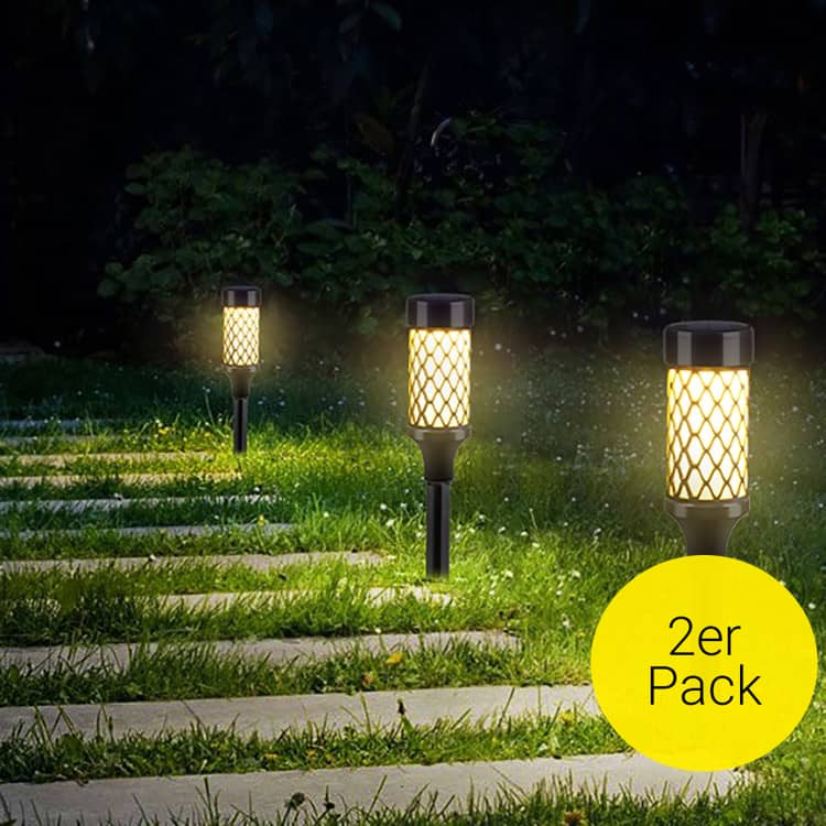 2er Set) Solar Lampe Laterne Warmweiss / Kaltweiss