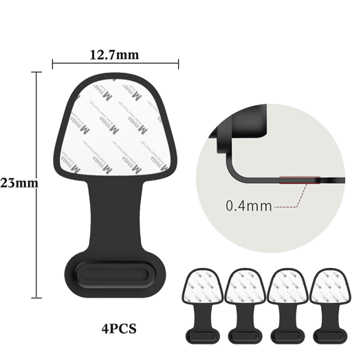 (4er Set) USB C Anti Staub Silikon Schutzstecker Anschlusskappen für Laptop / Notebook / Smartphones - Schwarz - Bild 2