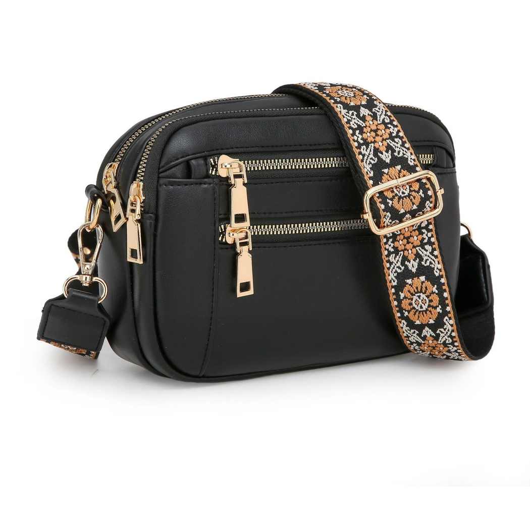 Crossbody Bag Retro UmhÃ¤ngetasche Damen Schwarze Umhängetasche